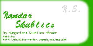 nandor skublics business card